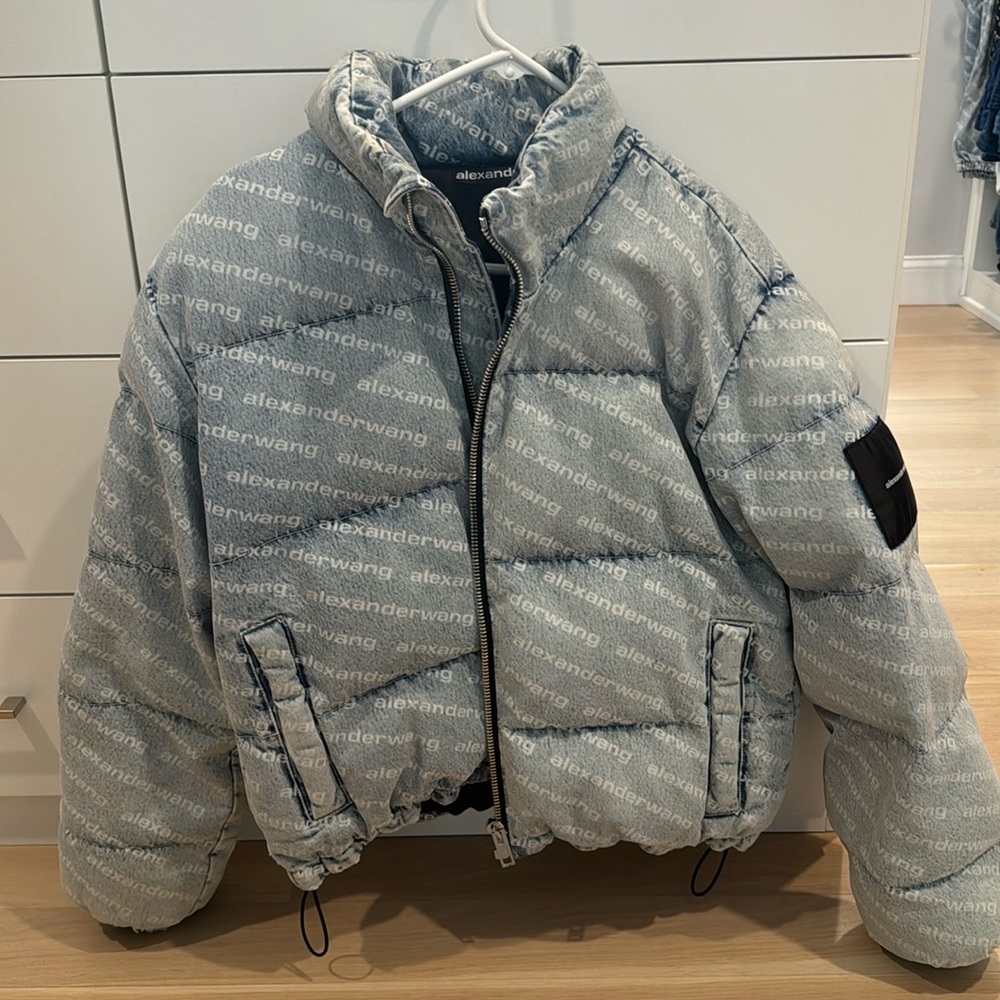 100% authentic Alexander wang denim puffer jacket